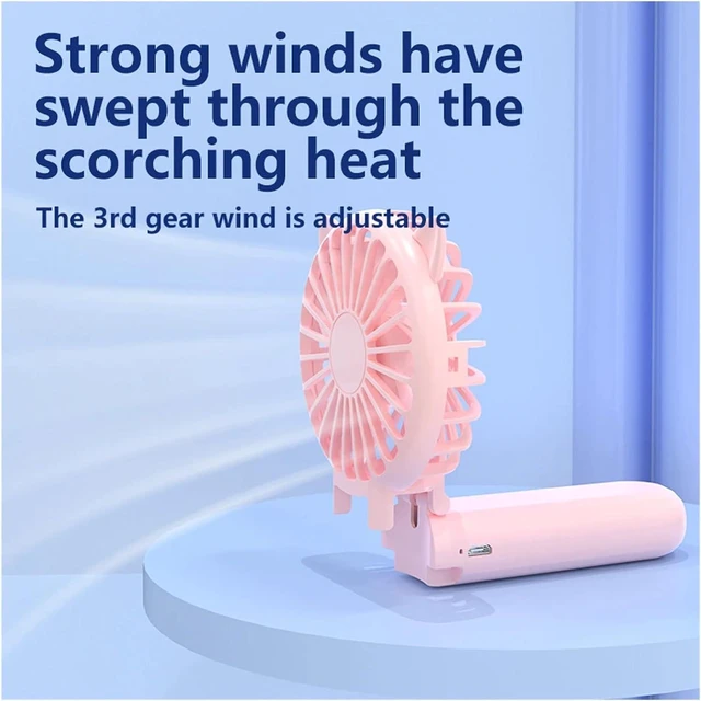 Alt view image 4 of 7 - Silent Mini Fan USB Rechargeable 92° Foldable Battery Operated(White)