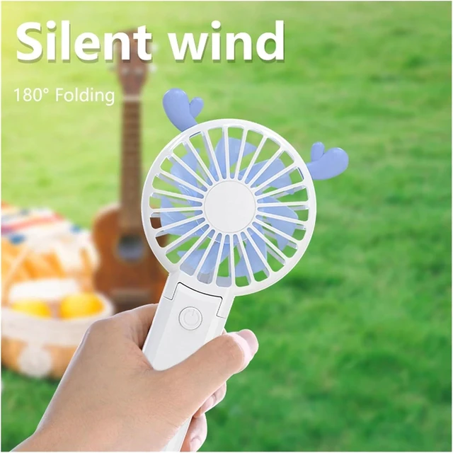Alt view image 6 of 7 - Silent Mini Fan USB Rechargeable 92° Foldable Battery Operated(White)