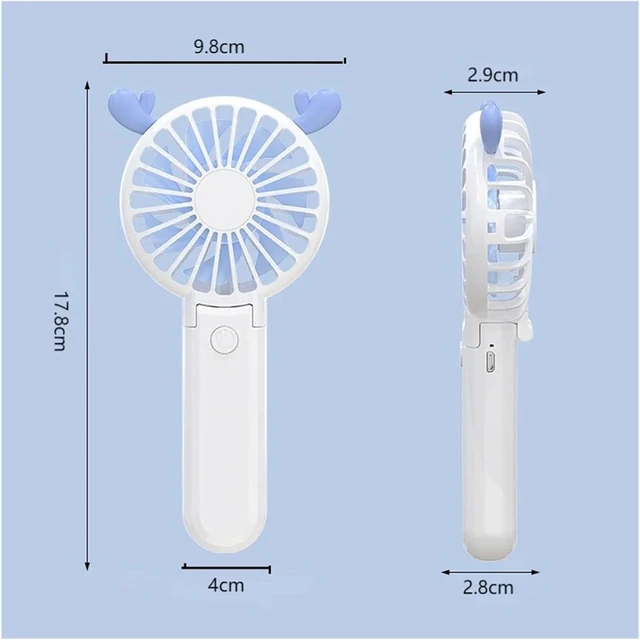 Alt view image 7 of 7 - Silent Mini Fan USB Rechargeable 92° Foldable Battery Operated(White)