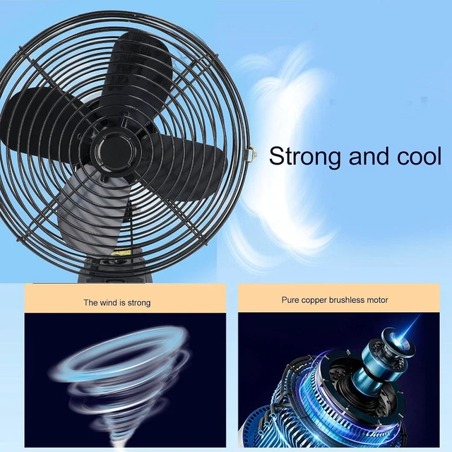 Alt view image 2 of 7 - 8-Inch Clip On Fan,18V Rechargeable Desk Fan Lithium Battery Operated Portable Fan with 4 Metal Blades,30W Fast Air Circulating Stroller Personal Electric Fan for Home Office and Camping