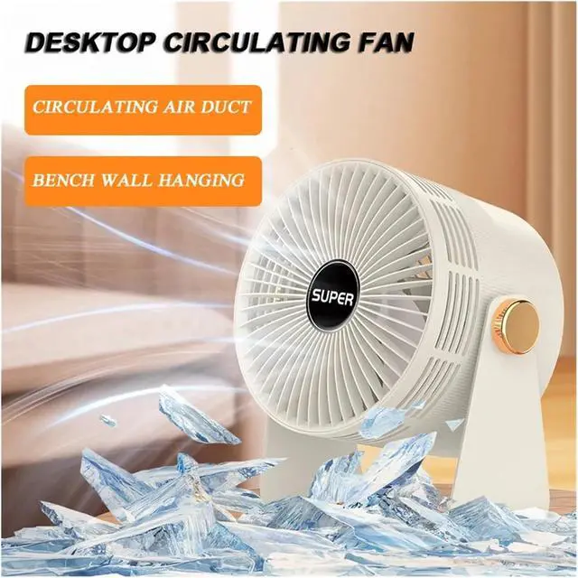 Alt view image 2 of 7 - Household USB Fan Desktop Wall Mounted Air Circulation Cooling Floor Fans(White 2pcs)