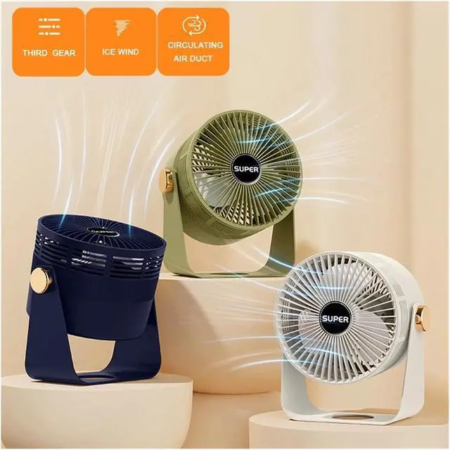 Alt view image 4 of 7 - Household USB Fan Desktop Wall Mounted Air Circulation Cooling Floor Fans(White 2pcs)