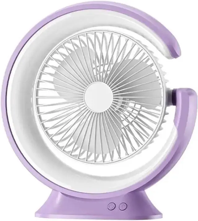 Main image of Desktop Small Fan USB Charging Summer Outdoor Wind Silent Circulation(1200mah Purple)