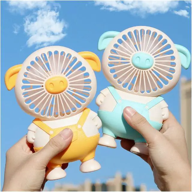 Alt view image 2 of 5 - Mini Fan Cute With Light Charging Small Student Dormitory Office Usb(Grey)