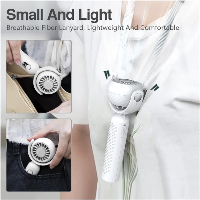 Alt view image 5 of 6 - Portable Fan Handheld, Mini Handheld Fan USB-C Rechargeable Quiet Strong Wind Multicolor