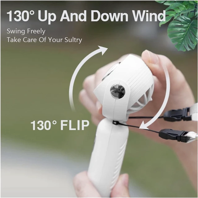 Alt view image 3 of 6 - Portable Fan Handheld, Mini Handheld Fan USB-C Rechargeable Quiet Strong Wind Multicolor