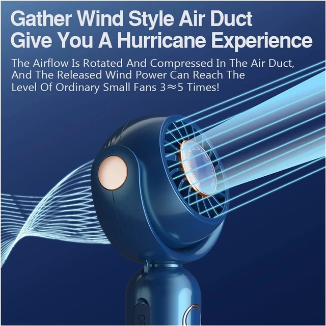 Alt view image 2 of 6 - Portable Fan Handheld, Mini Handheld Fan USB-C Rechargeable Quiet Strong Wind Multicolor