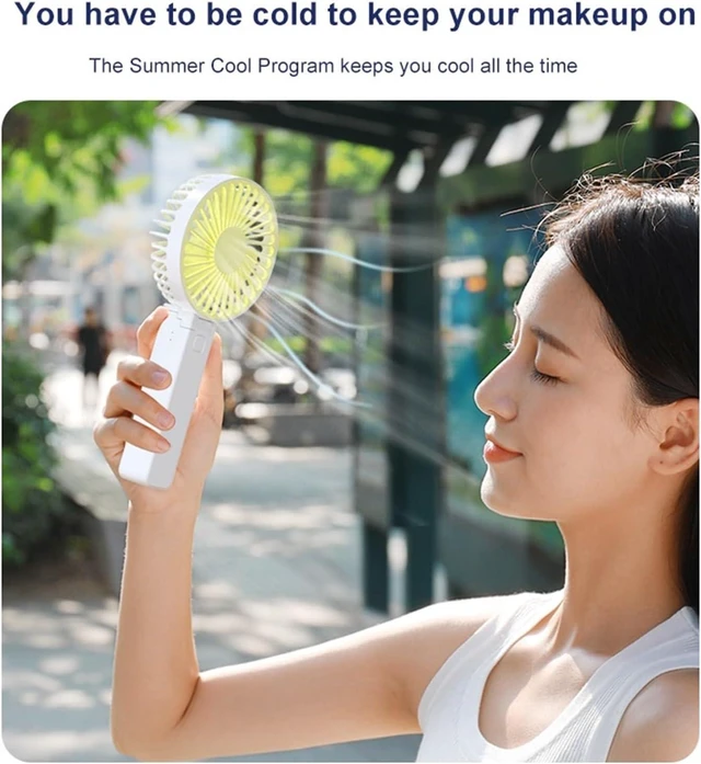 Alt view image 4 of 5 - Summer Portable USB Mini Handheld Fan Outdoor Creative Desktop(With Base Yellow)