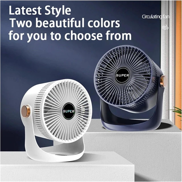 Alt view image 3 of 7 - Air Circulation Fan USB Charging Household Table Shaking Desktop(Blue)
