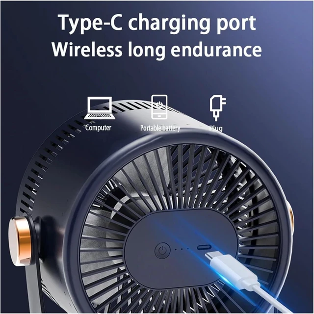 Alt view image 4 of 7 - Air Circulation Fan USB Charging Household Table Shaking Desktop(Blue)