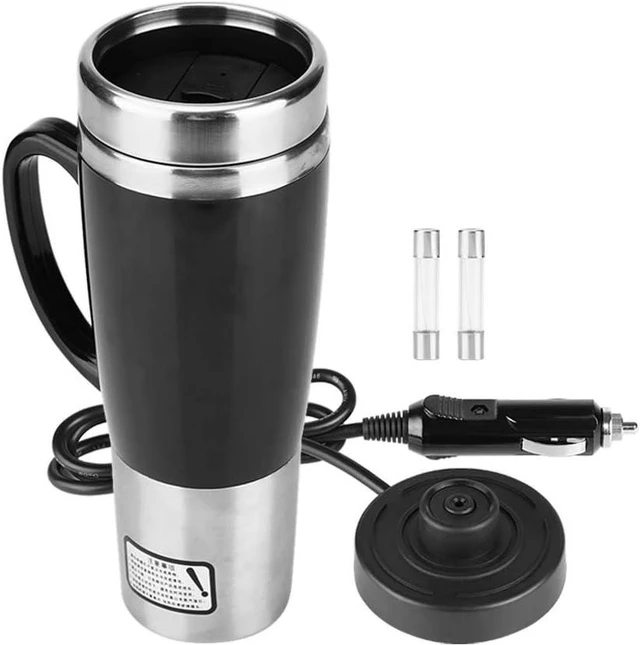 Main image of Travel Friendly Car Electric Cup, 12V 24V Stainless Steel Heating Mug for Coffee and Tea, Ideal for Winter Travel and Car Usage, Black (12V),Other Cosmetics and Supplies