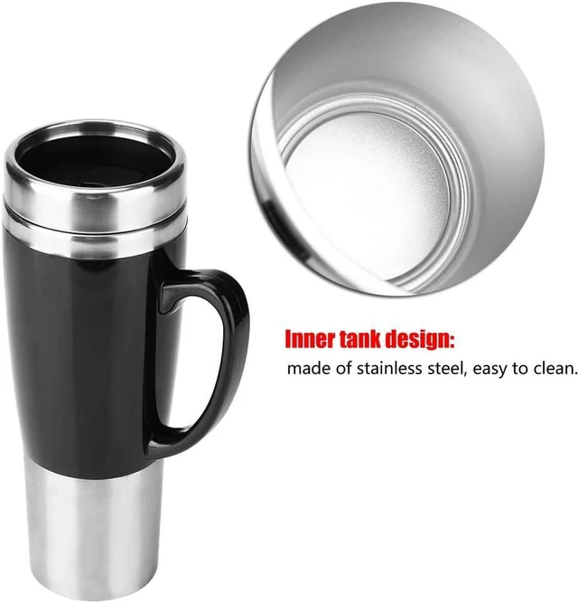 Alt view image 4 of 7 - Travel Friendly Car Electric Cup, 12V 24V Stainless Steel Heating Mug for Coffee and Tea, Ideal for Winter Travel and Car Usage, Black (12V),Other Cosmetics and Supplies