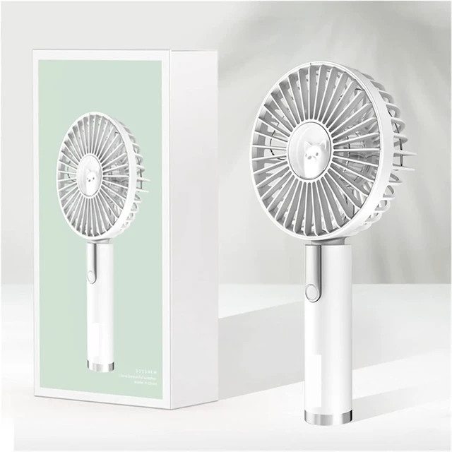 Alt view image 2 of 6 - Handheld Fan USB Rechargeable Battery Adjustable Three-block Wind Speed(New White)