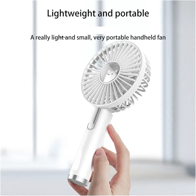Alt view image 6 of 6 - Handheld Fan USB Rechargeable Battery Adjustable Three-block Wind Speed(New White)