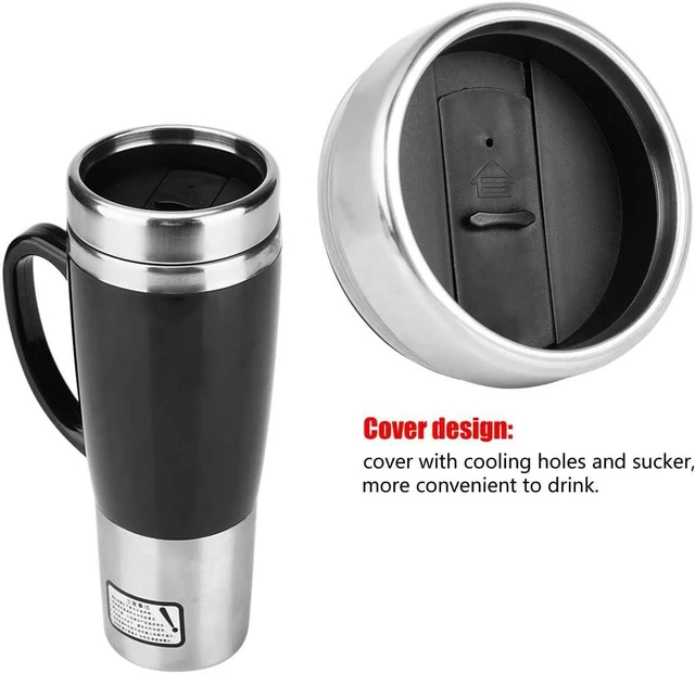 Alt view image 7 of 7 - Travel Friendly Car Electric Cup, 12V 24V Stainless Steel Heating Mug for Coffee and Tea, Ideal for Winter Travel and Car Usage, Black (12V),Other Cosmetics and Supplies
