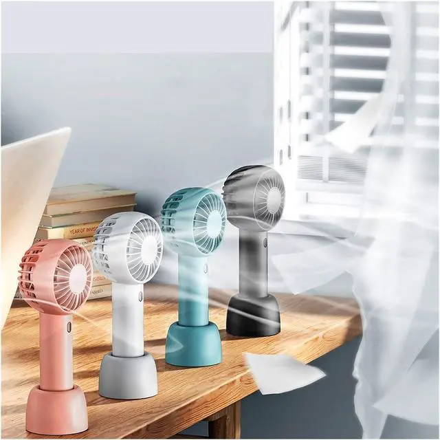 Alt view image 2 of 6 - Handheld fan, Mini Portable Fan Handheld USB Charging Cooling Electric 3 Speed Adjustment Powerful Outdoor Travel(White)