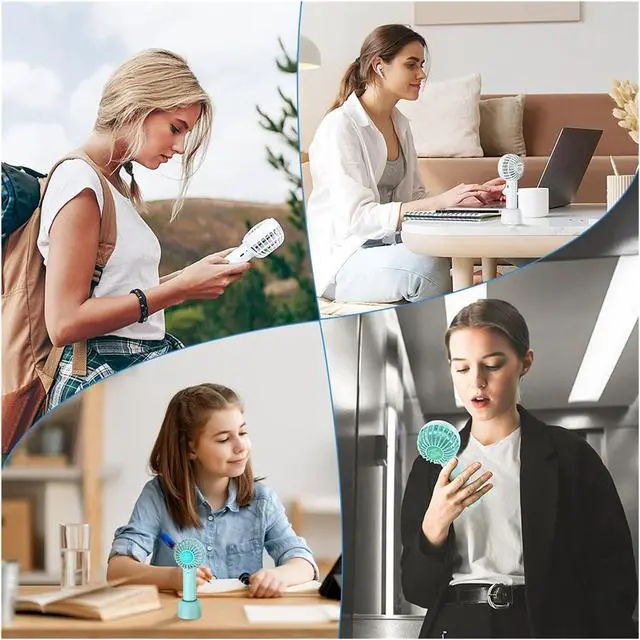 Alt view image 5 of 6 - Handheld fan, Mini Portable Fan Handheld USB Charging Cooling Electric 3 Speed Adjustment Powerful Outdoor Travel(White)