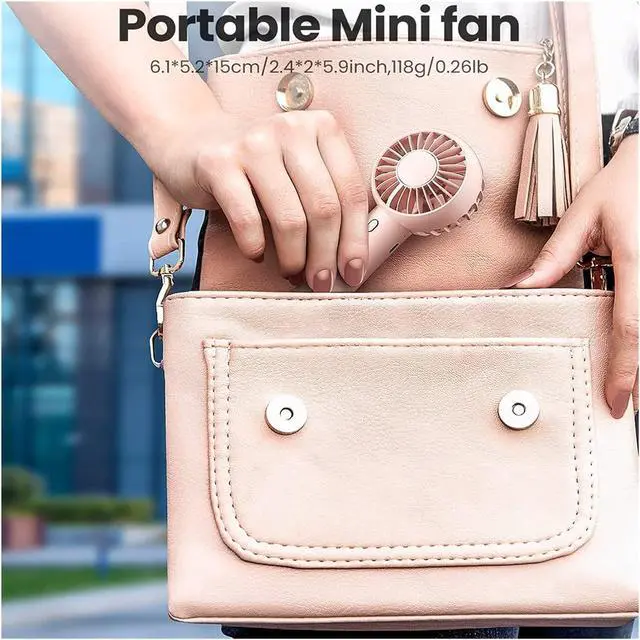 Alt view image 4 of 6 - Handheld fan, Mini Portable Fan Handheld USB Charging Cooling Electric 3 Speed Adjustment Powerful Outdoor Travel(White)