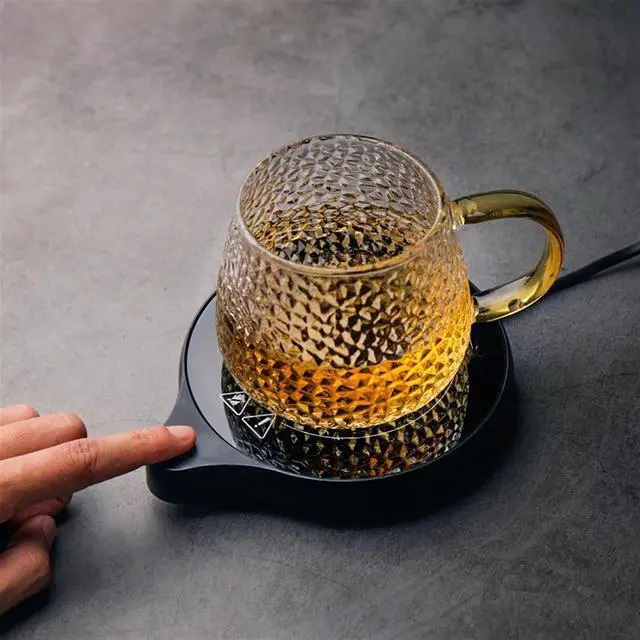 Alt view image 6 of 7 - Mug Warmer 200W Cup Heater Mug Warmer 100C Hot Tea Makers Warmer Coaster 5 Gear Cup Heaters Coffee Milk Tea Heating Pad (Color : 110V Black)