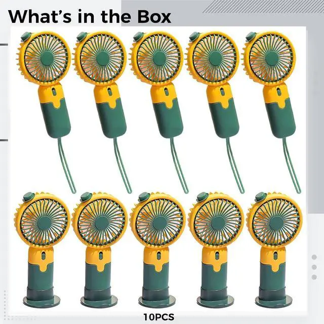 Alt view image 5 of 5 - Usb Rechargeable Handheld Fan 10 Pcs, Mini Desk, 6.1 In, 1-3H Battery