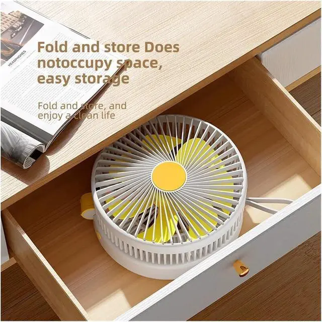Alt view image 6 of 7 - Fan Home Outdoor Portable Wall Mounted Usb Charging Night Light Desktop(Pink)