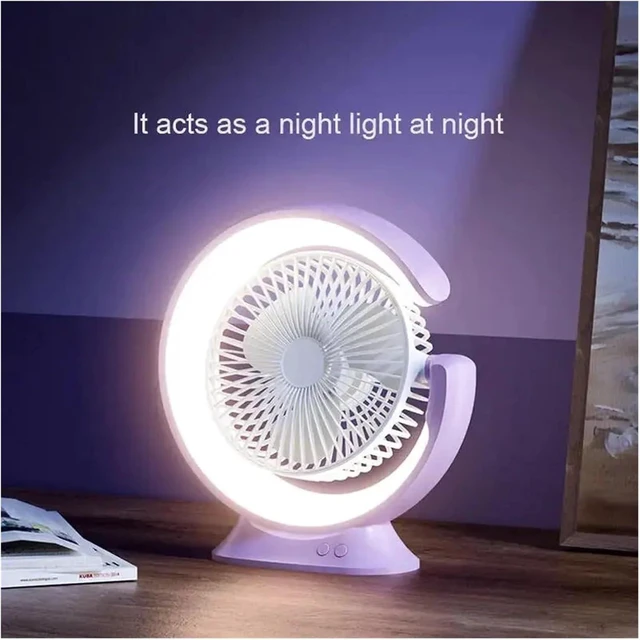 Alt view image 4 of 6 - Desktop Small Fan USB Charging Summer Outdoor Wind Silent Circulation(1200mah Green)