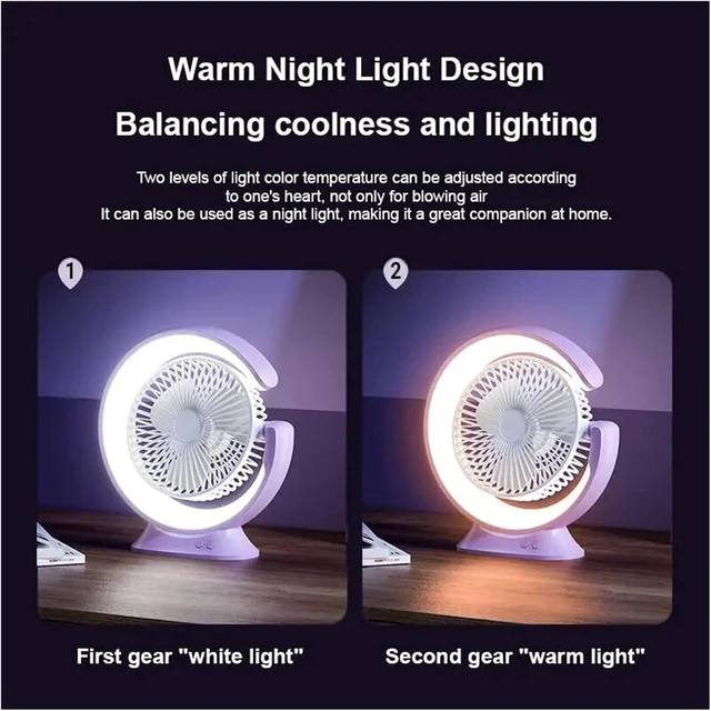 Alt view image 5 of 6 - Desktop Small Fan USB Charging Summer Outdoor Wind Silent Circulation(1200mah Green)