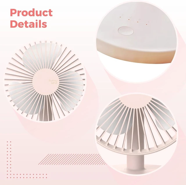 Alt view image 2 of 7 - Rechargeable Desktop Fan, Mini Portable With Usb Charging, Plastic
