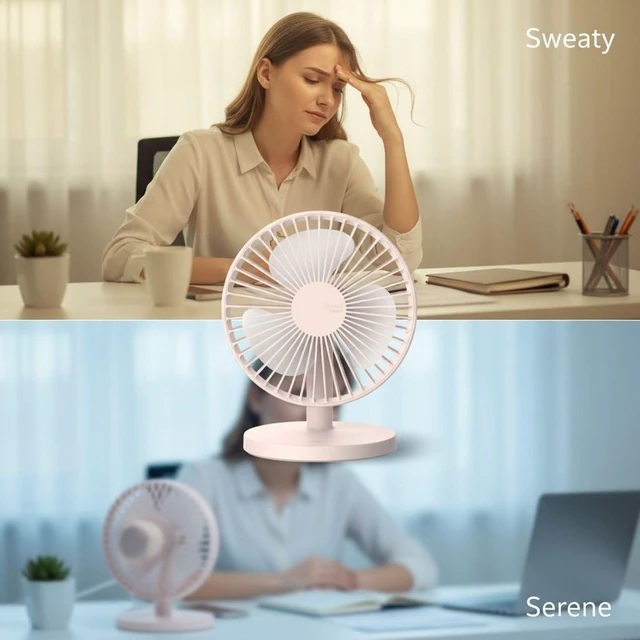 Alt view image 5 of 7 - Rechargeable Desktop Fan, Mini Portable With Usb Charging, Plastic