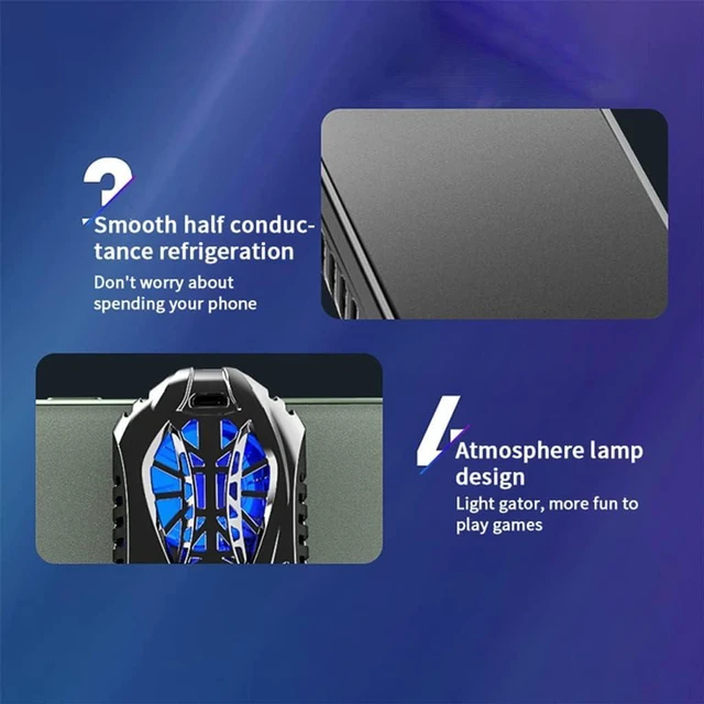Alt view image 4 of 5 - Mobile Phone Radiator For Universal Cooler Game Cooling Controller Portable Fan Holder Heat Sink
