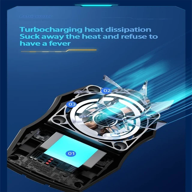 Alt view image 4 of 5 - Universal Mobile Phone Radiator Game Cooling Artifact Portable Fan Holder Heat Sink