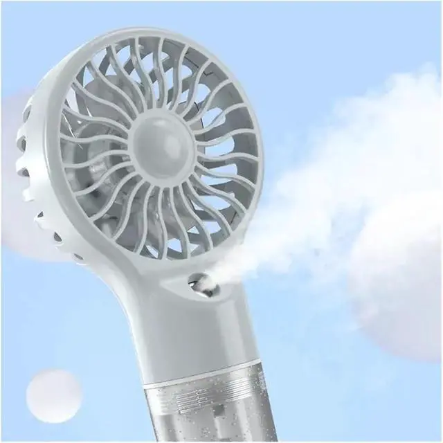 Alt view image 5 of 5 - Handheld Mini Air Conditioner USB Rechargeable Portable Humidifying Fan(Light Grey)