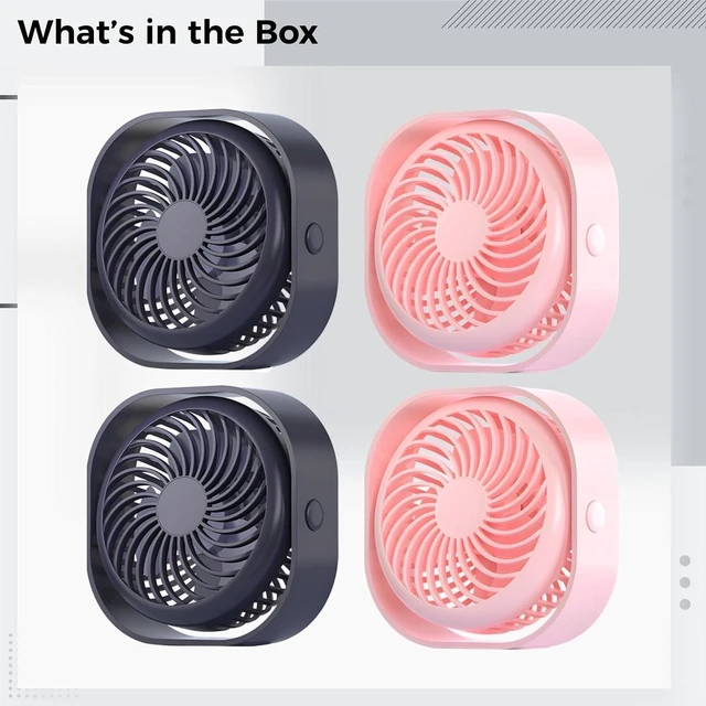 Alt view image 5 of 5 - Usb Rechargeable Fan 4 Pack, Desktop Portable With 3-Speed