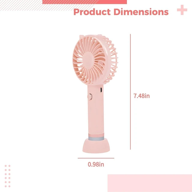 Alt view image 2 of 5 - Usb Powered Mini Handheld Fan With, 2-In-1 Rechargeable Portable Desk