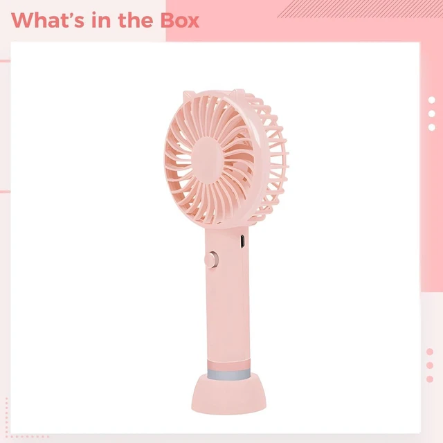 Alt view image 5 of 5 - Usb Powered Mini Handheld Fan With, 2-In-1 Rechargeable Portable Desk