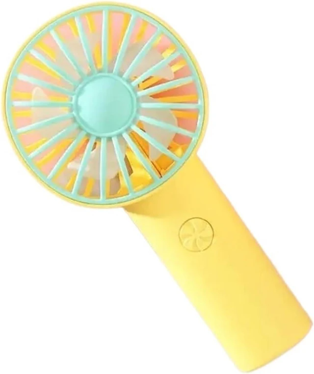 Main image of PortableRechargeable Desktop 360° Rotating Cartoon Mini Fans(Yellow Green)