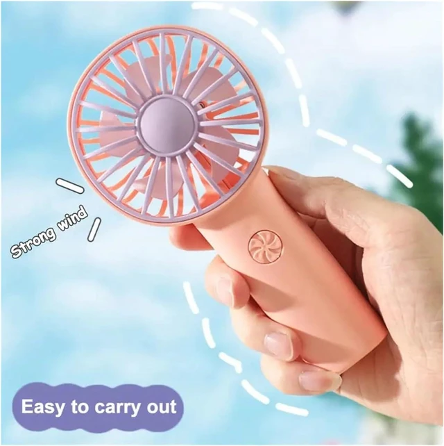 Alt view image 2 of 4 - PortableRechargeable Desktop 360° Rotating Cartoon Mini Fans(Yellow Green)