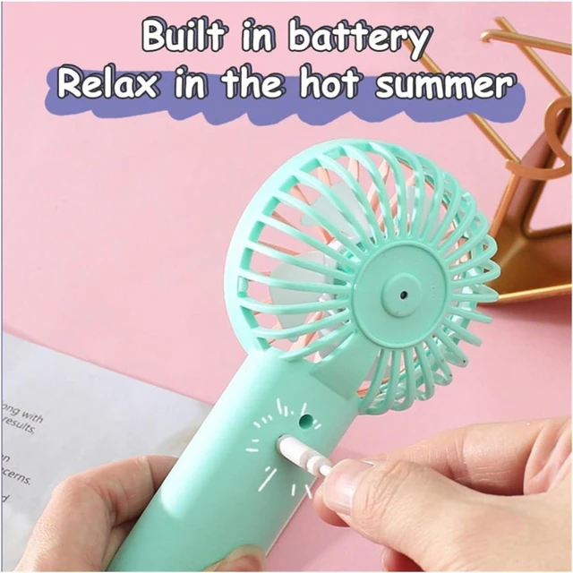 Alt view image 3 of 4 - PortableRechargeable Desktop 360° Rotating Cartoon Mini Fans(Yellow Green)