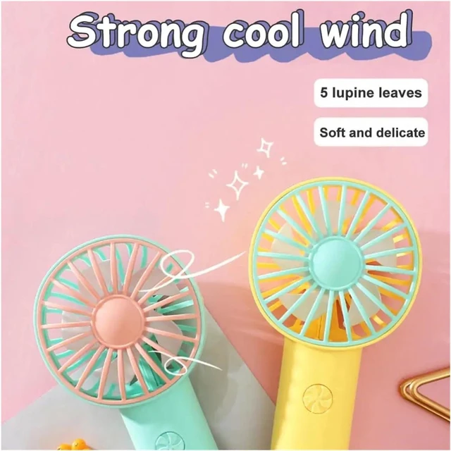 Alt view image 4 of 4 - PortableRechargeable Desktop 360° Rotating Cartoon Mini Fans(Yellow Green)