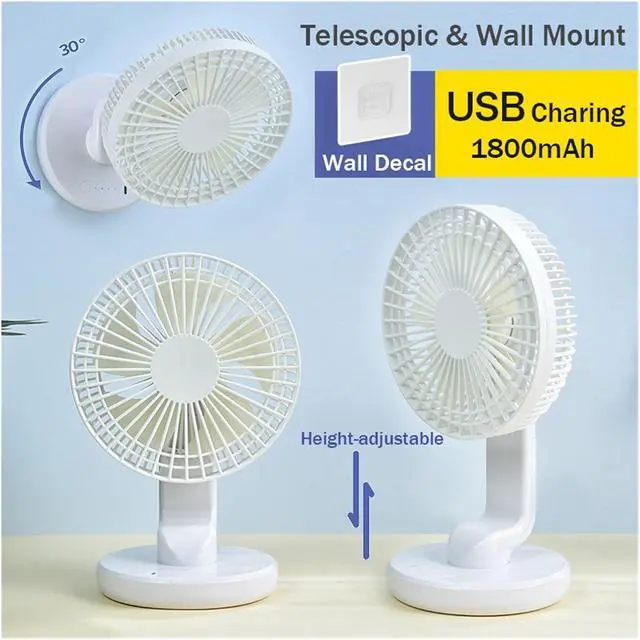 Alt view image 2 of 7 - Desktop Wall Mounted 2 In 1 Electric Fan Portable 6 Inch Summer(Plug in)