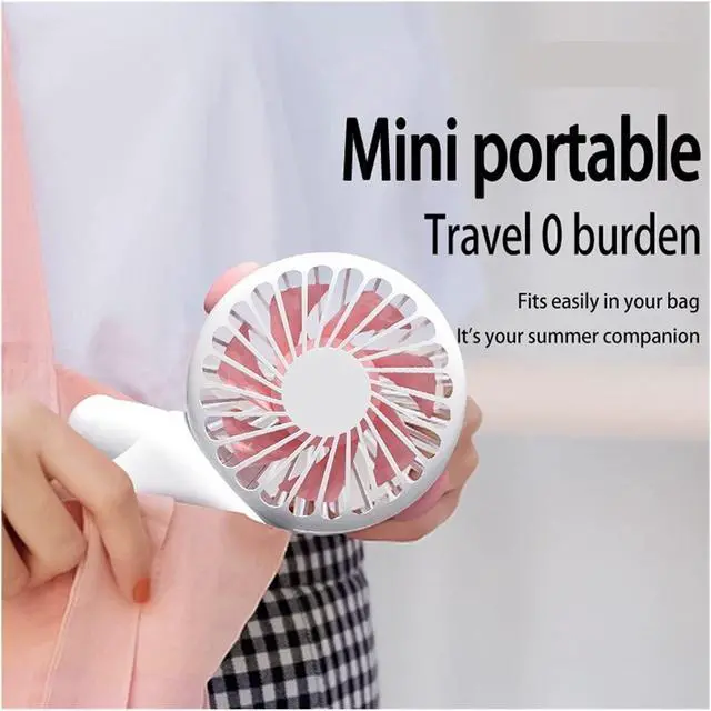 Alt view image 4 of 6 - Mini Usb Small Fan Portable Handheld Desktop Fans Strong Wind(Cute Baby Blue)