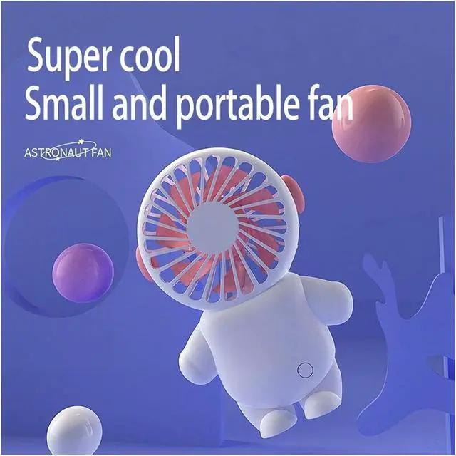 Alt view image 5 of 6 - Mini Usb Small Fan Portable Handheld Desktop Fans Strong Wind(Cute Baby Blue)