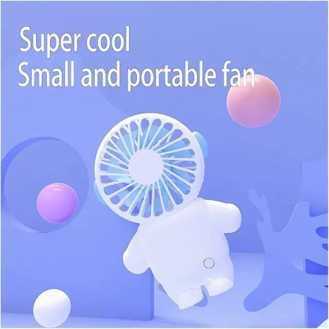 Alt view image 6 of 6 - Mini Usb Small Fan Portable Handheld Desktop Fans Strong Wind(Cute Baby Blue)