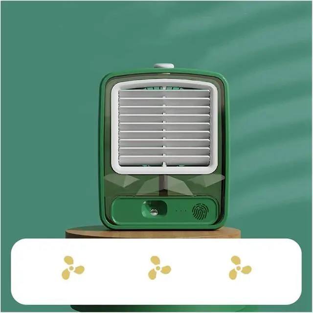 Alt view image 5 of 5 - Small Desk Fan,LED Night Light,USB Rechargeable Water Misting