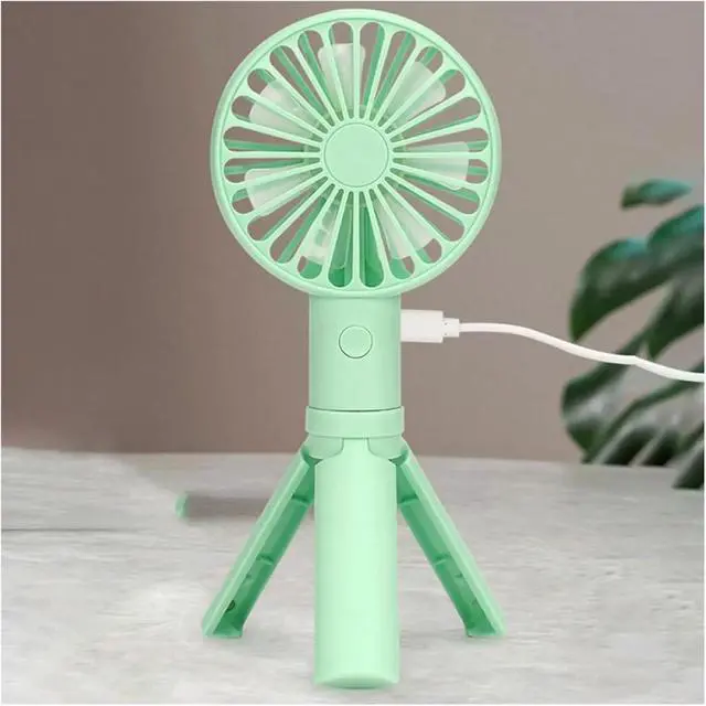 Alt view image 5 of 5 - Foldable Triangle Bracket Fan USB Rechargeable Handheld Pocket Fans(Pink 500mah)