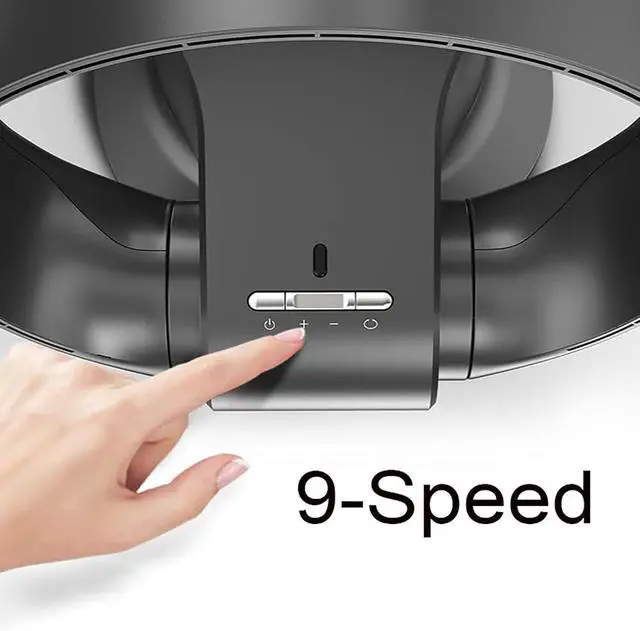 Alt view image 3 of 7 - Ultra Quiet Wall Mounted Bladeless Fan, Portable Home Air Cooling Fan | With Remote Control & 1-2H Timing, 9 Fan Speeds, 120° Adjustable Tilt, 80° Oscillation for Bedroom(Silver)
