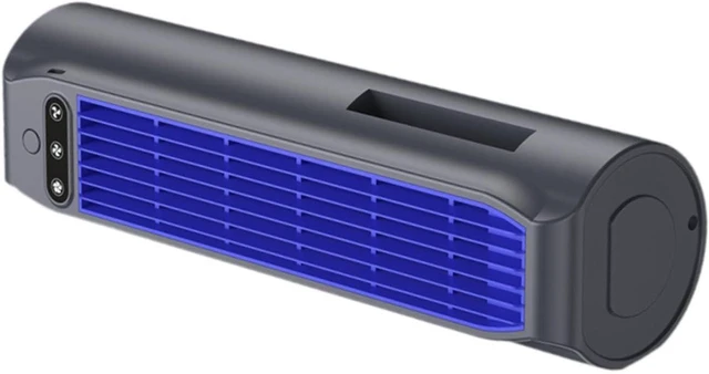 Main image of Bladeless Fan for Desk or Wall 9x9x31.5cm Runs on 5V Quiet Cooling for Home and Office Versatile Use Adjustable, Grey