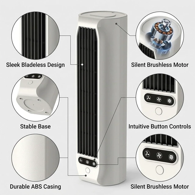 Alt view image 3 of 7 - Fan with 3 Speeds USB Lightweight Quiet Multipurpose Wall Desk Fan for Desktop Living Room Outdoor Home Bedroom, White