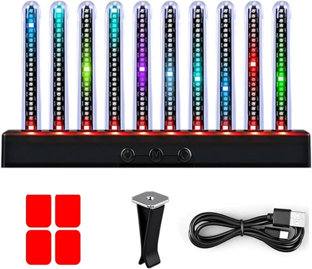 Main image of RGB Audio Level Bar Display Analyzer Board, Led Music Spectrum Display, 8 Mode Adjustable, Intelligent Start and Stop, Built-in Pickup Microphone, for Car, Studio, Gaming Room, Home,