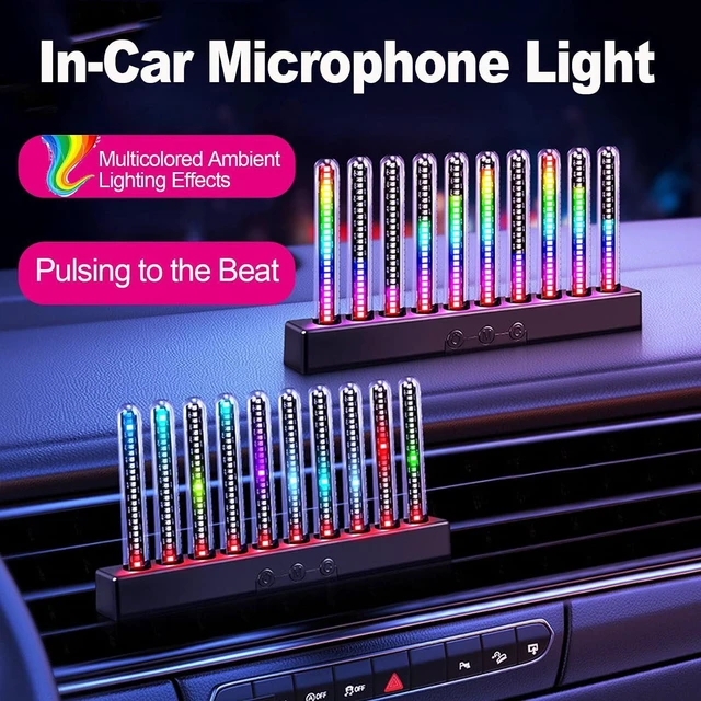 Alt view image 2 of 7 - RGB Audio Level Bar Display Analyzer Board, Led Music Spectrum Display, 8 Mode Adjustable, Intelligent Start and Stop, Built-in Pickup Microphone, for Car, Studio, Gaming Room, Home,